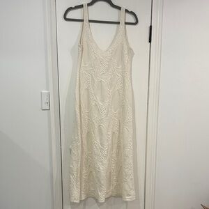 Zara Elegant Knit Cream Sleeveless Dress